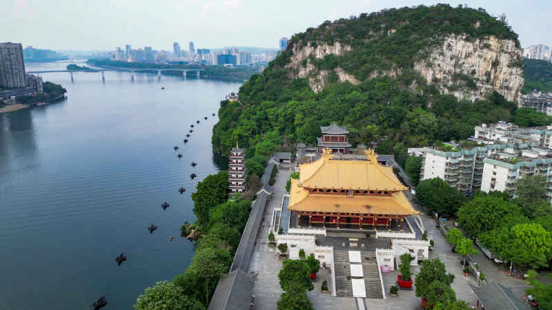 广西柳州文庙航拍  