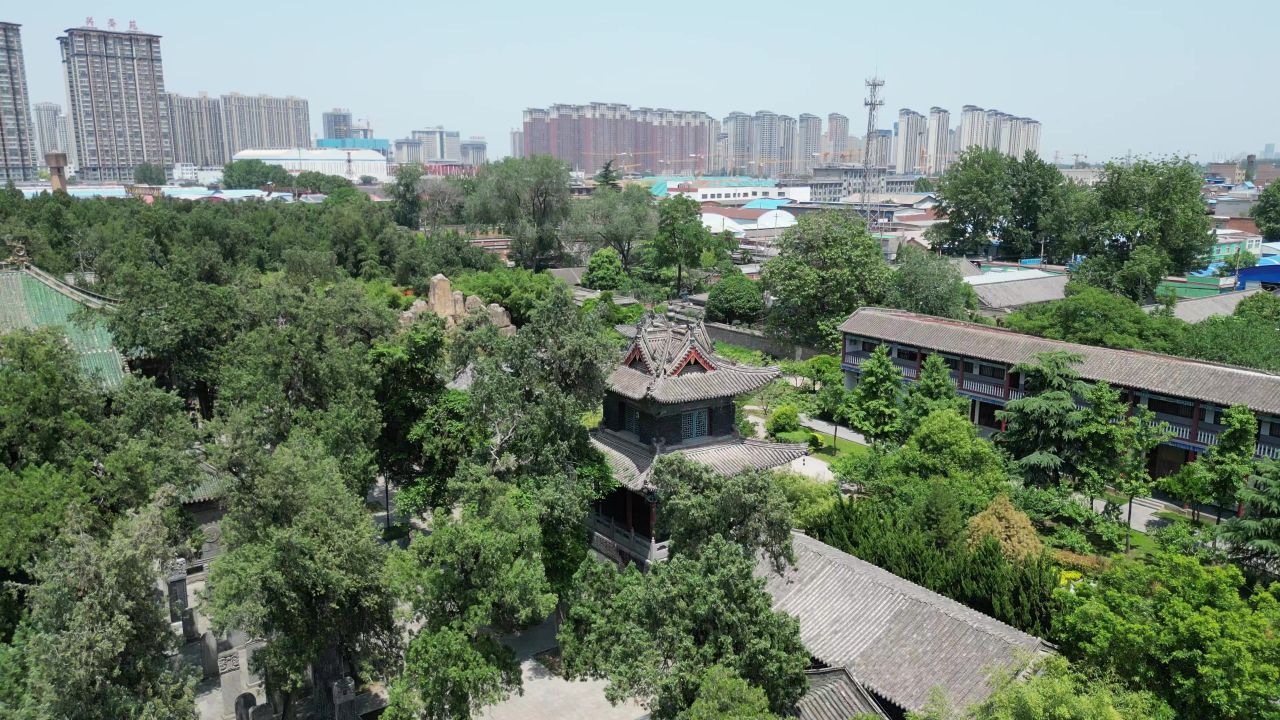河南洛阳城市风光旅游景区航拍 