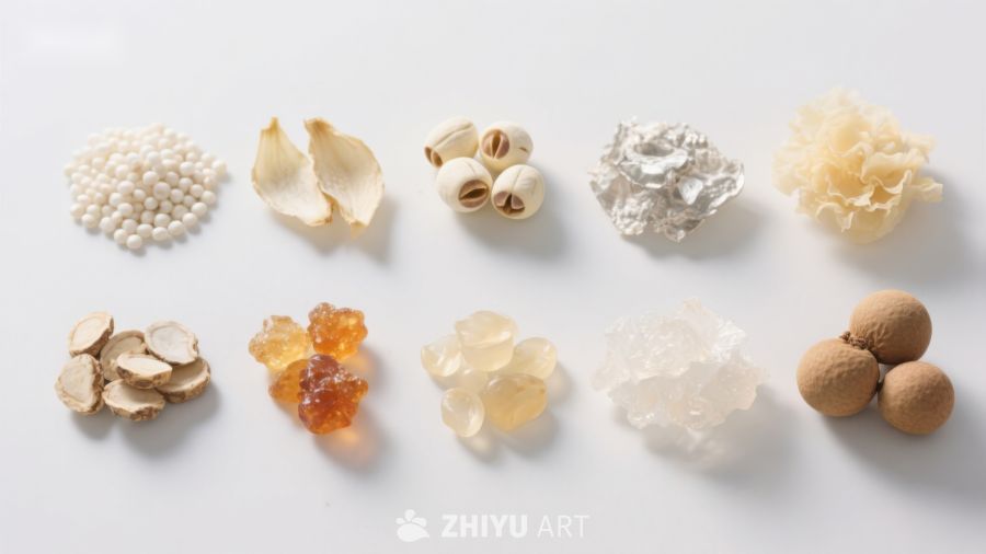 多种天然食材的静态展示