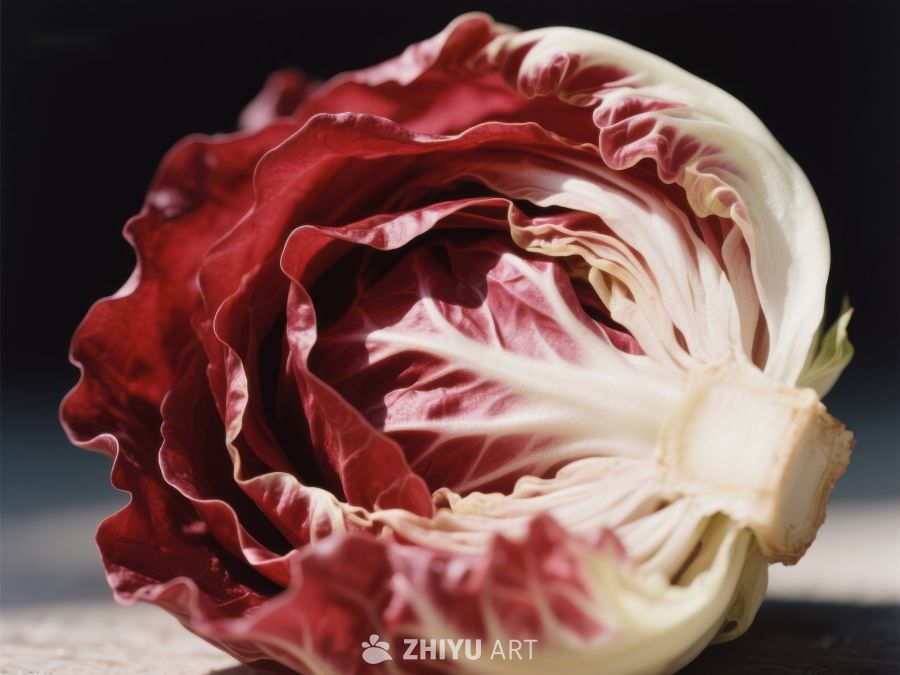 新鲜红叶生菜的特写 473