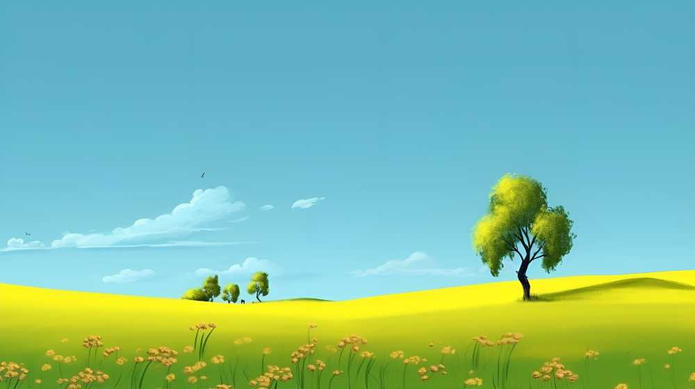 夏季自然插画美景1
