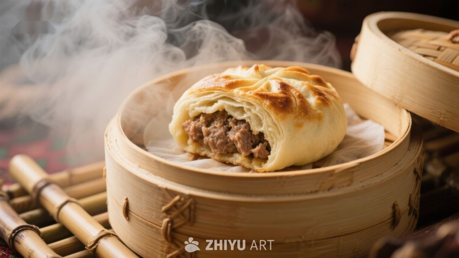热气腾腾的蒸笼包子