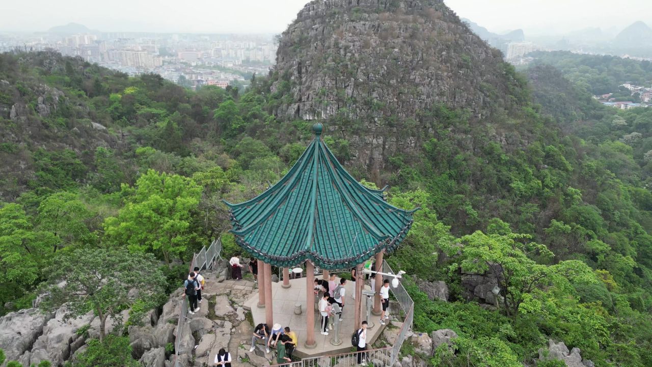 广西桂林山水风光航拍 