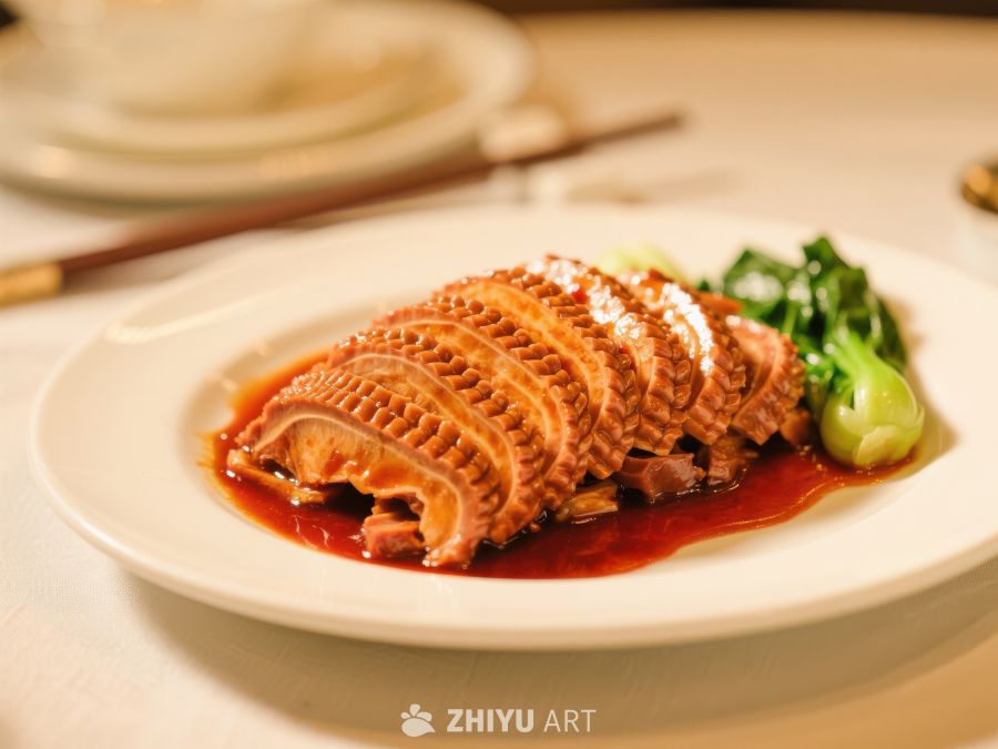 红烧鱿鱼卷配青菜 191