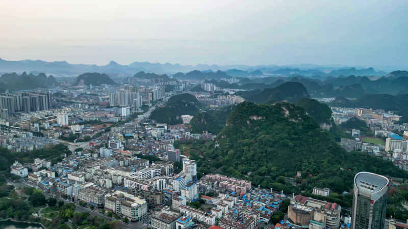 广西柳州城市风光航拍摄影图