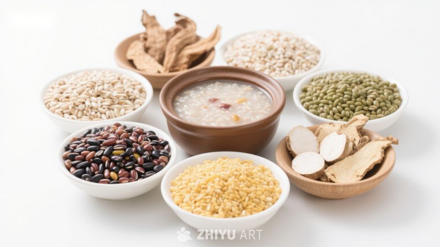 多种谷物与豆类的健康食材组合