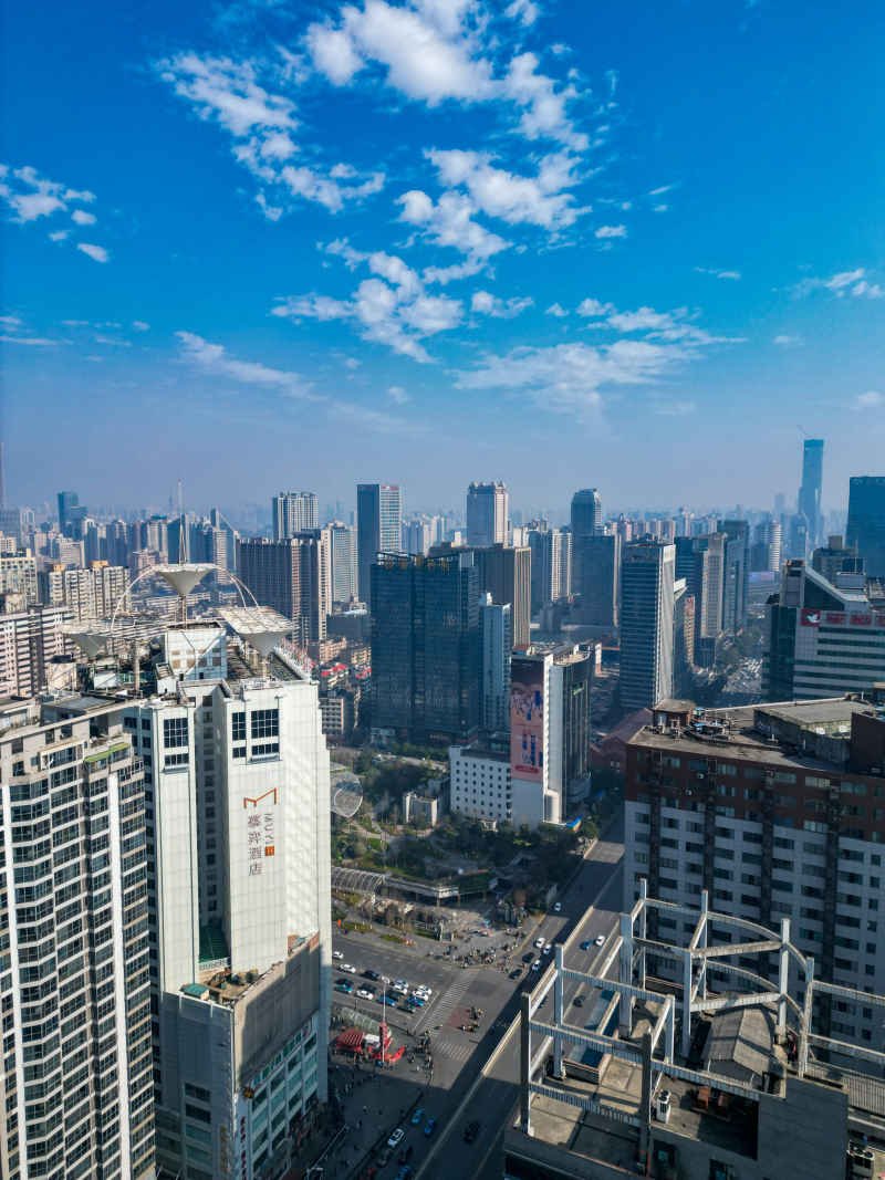 湖南长沙城市风光航拍摄影图