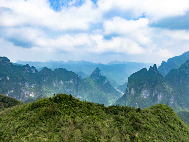 湖南张家界奇特山川航拍摄影图