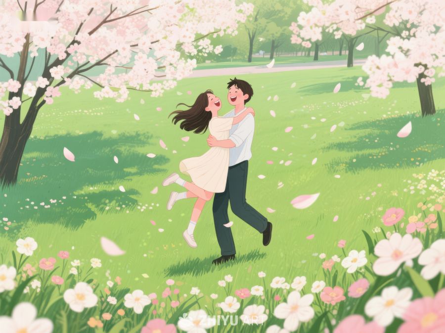 春日公园情侣欢乐拥抱 81