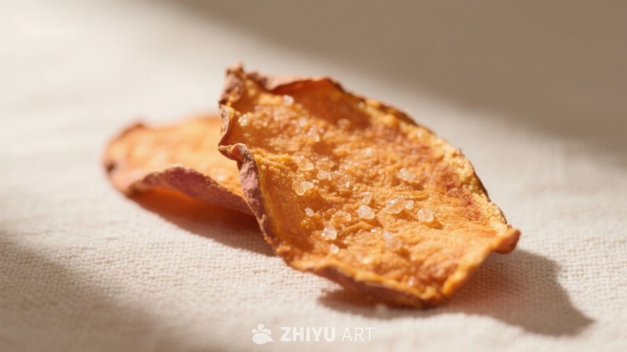 脆甜薯片，撒盐点缀
