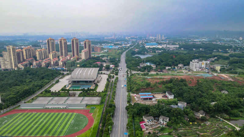 湖南湘潭城市风光航拍 