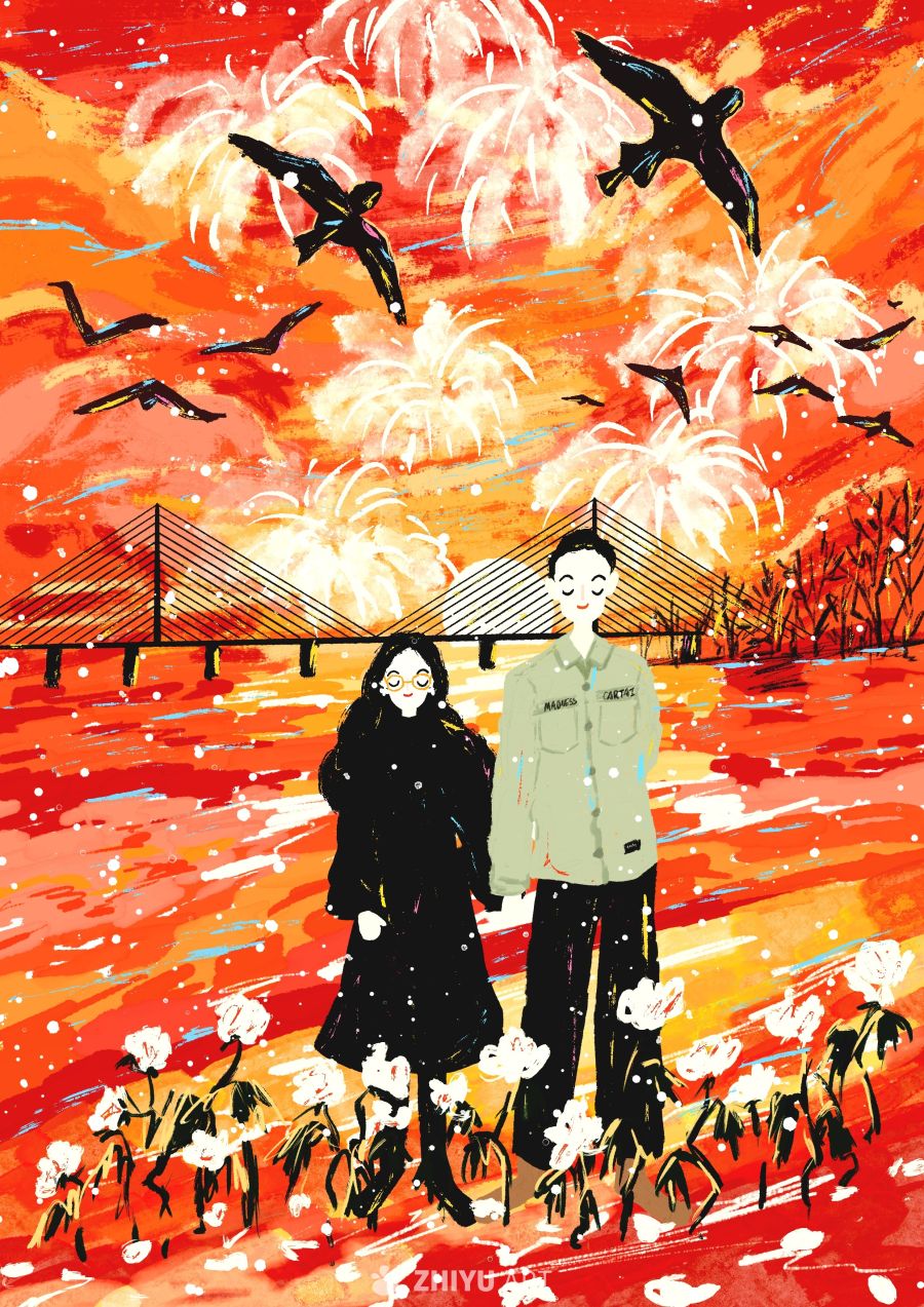 原创治愈插画作品素材四季节气节日自然 50