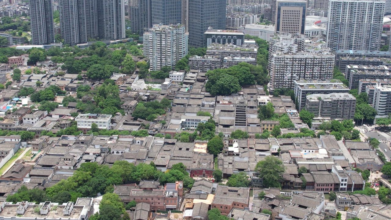 福建福州上下杭历史文化街区航拍 
