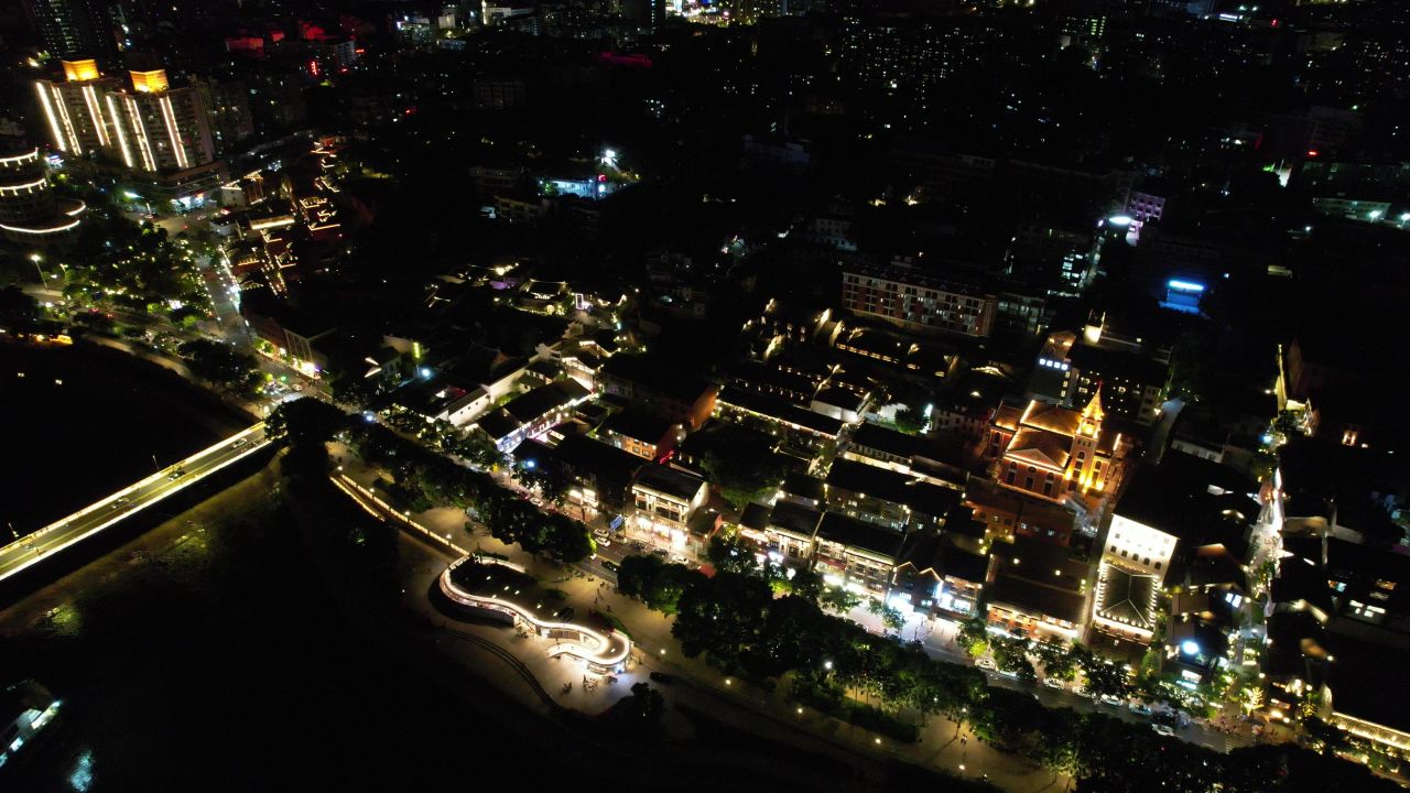 航拍福建福州城市风光