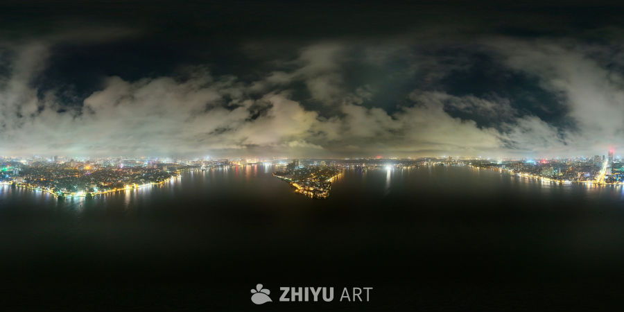 夜幕下的城市之光