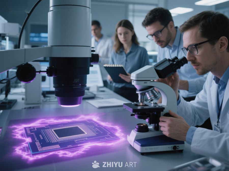 科学家在实验室研究微芯片技术 218