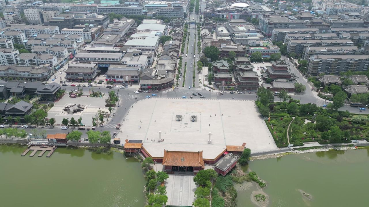 河南开封城市交通航拍