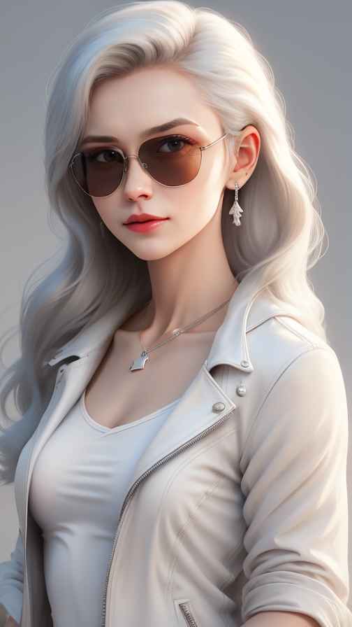酷酷的白色衣服人像