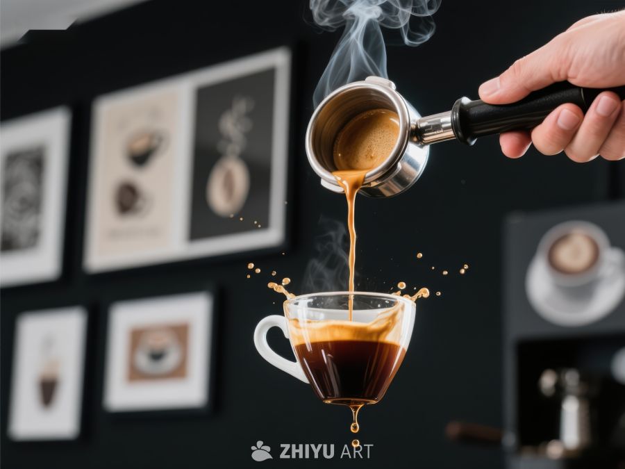 咖啡倒入杯中，蒸汽袅袅升起 542