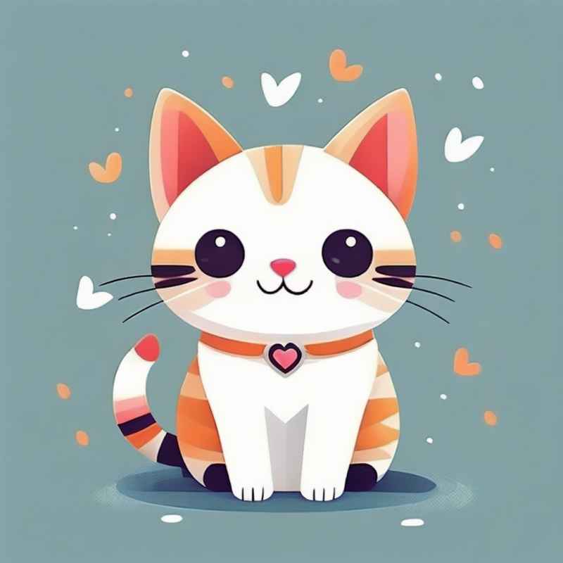 小花猫唯美插画 56