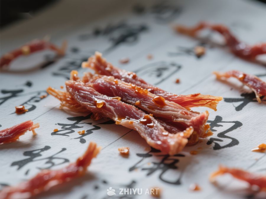 书法纸上的麻辣肉干 1389