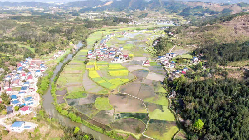 乡村田园农业种植农田航拍 
