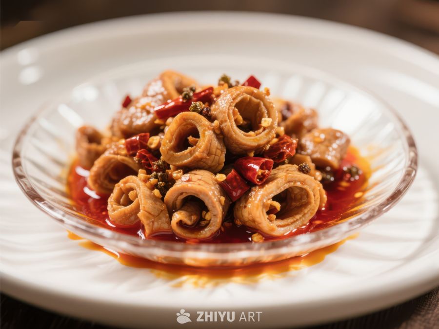 麻辣猪肚，红油点缀的美味佳肴 525