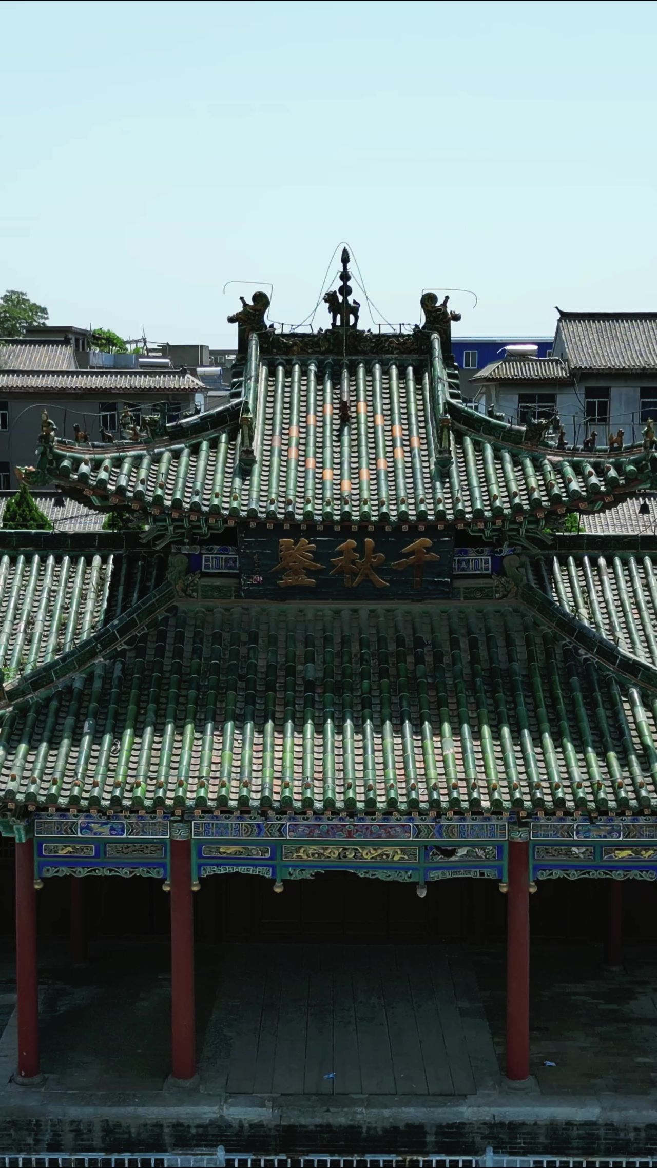 河南洛阳关林寺竖屏航拍  