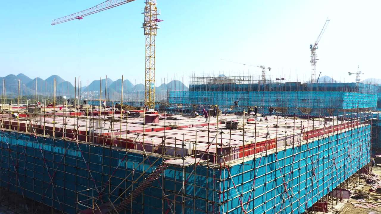 建筑工地施工航拍