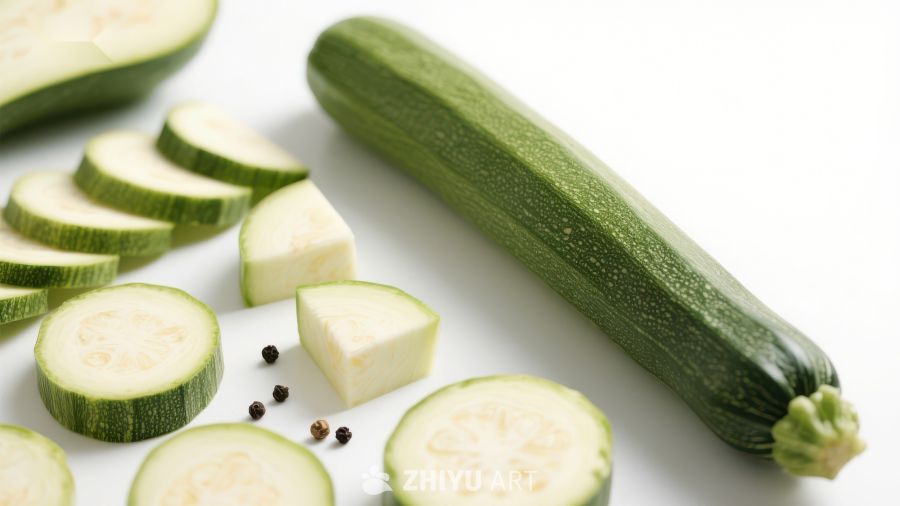 新鲜西葫芦切片展示