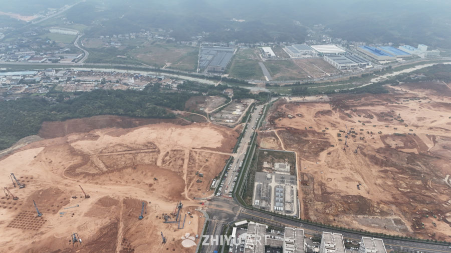 工业区建设航拍图