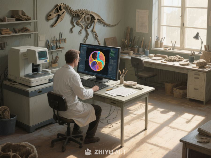 科学家在实验室分析数据 213