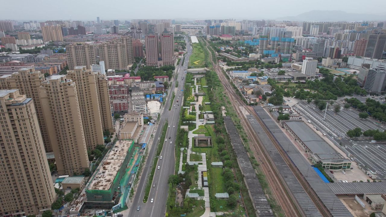 河北石家庄城市风光航拍