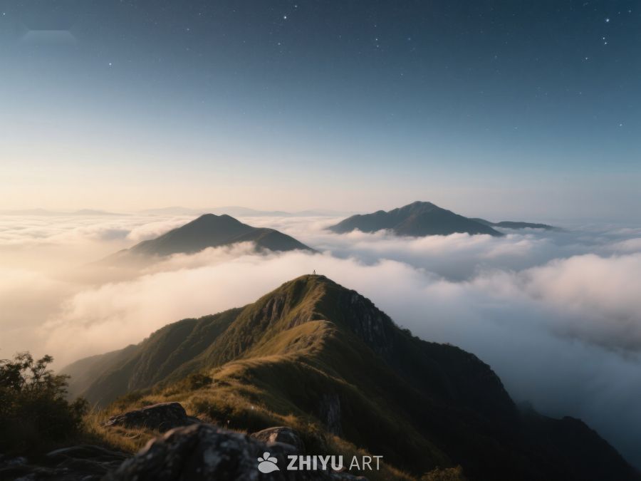 云海之上，山峰剪影 597