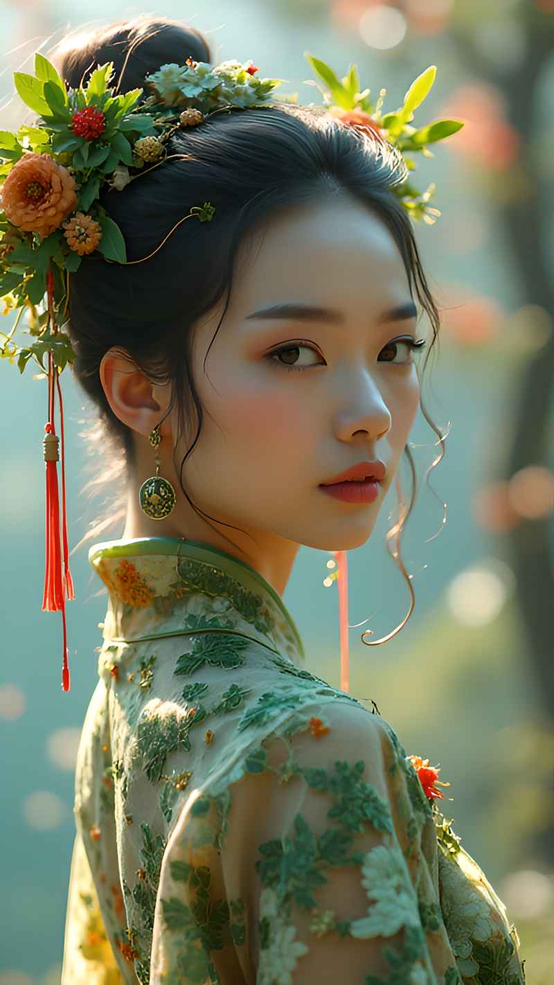 森林系列五颜六色古风艺术美女 105