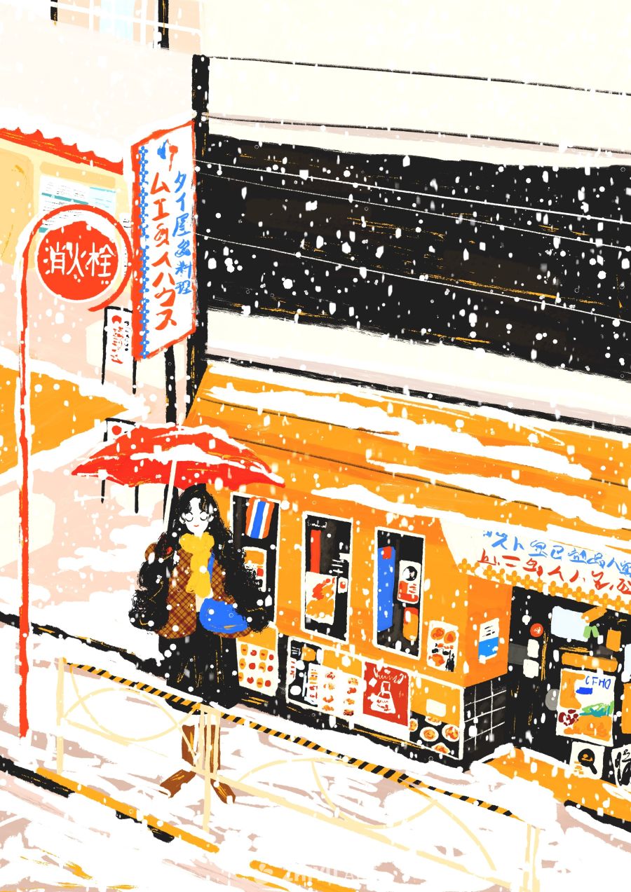 原创治愈插画作品素材四季节气节日自然 107