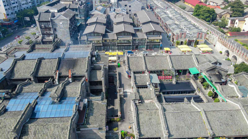 福建汀州古城航拍图 