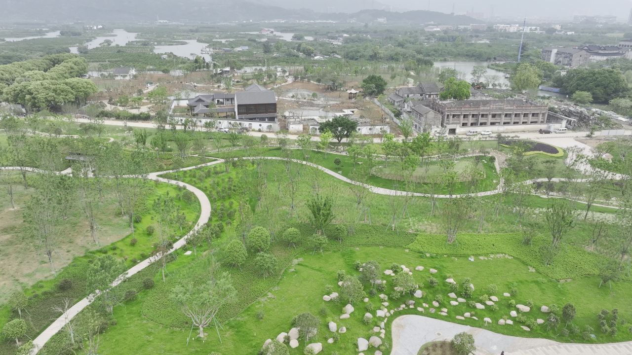 温州三垟湿地东入口航拍景观 15