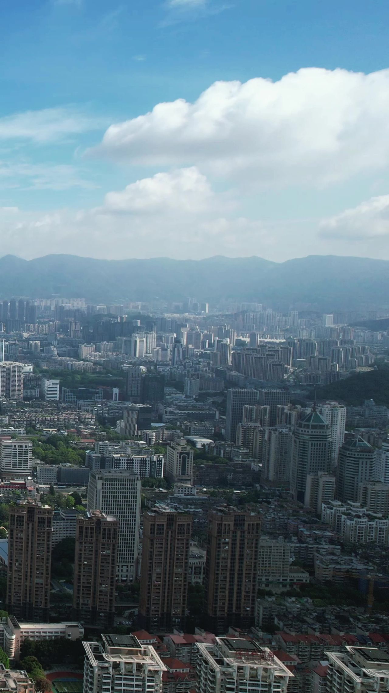 福建福州城市风光竖屏航拍 
