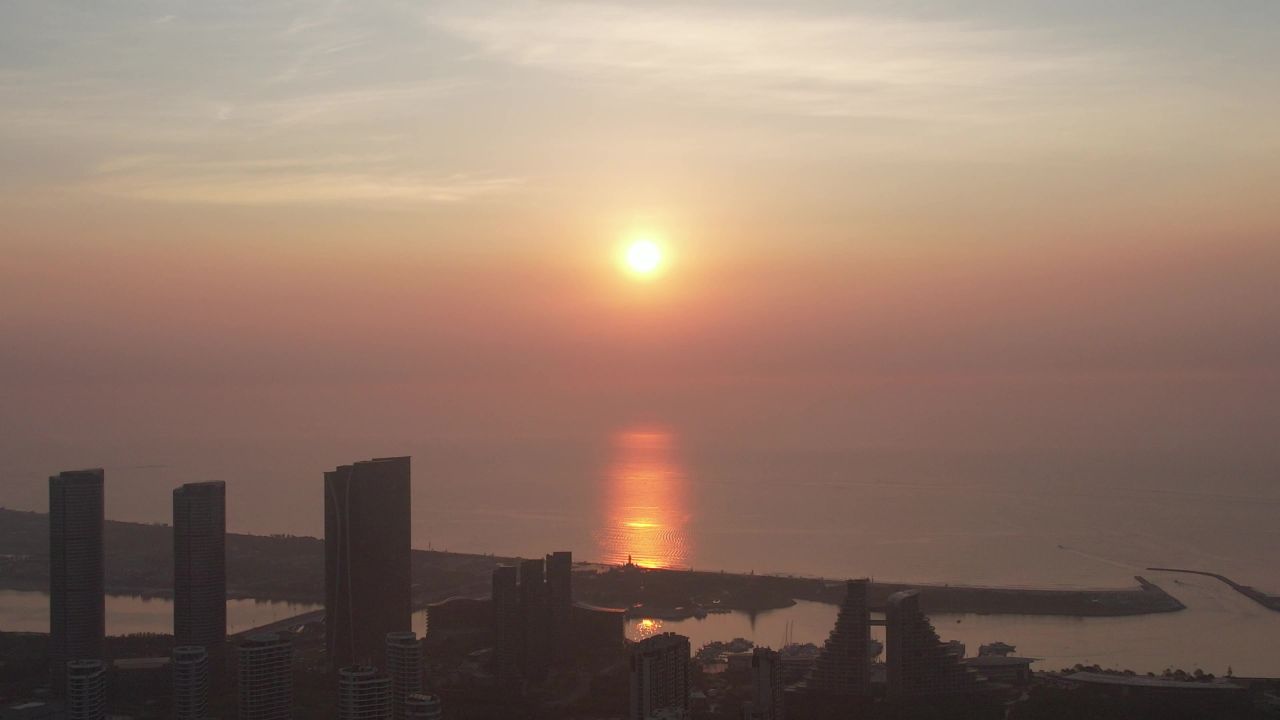 山东日照夕阳晚霞