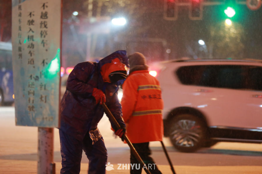 雪中坚守