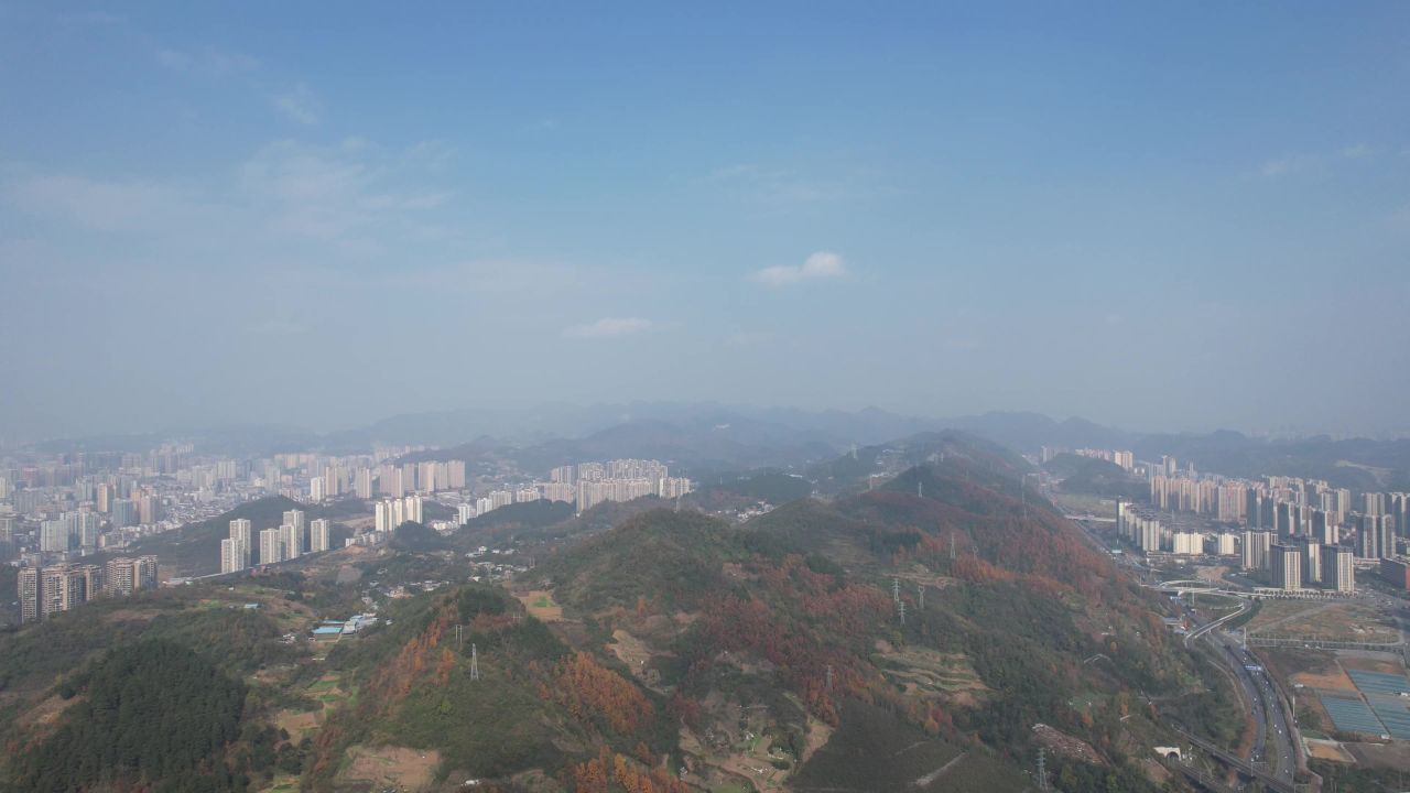  贵州遵义城市大景航拍