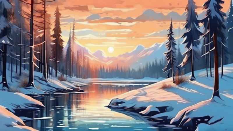 插画冬季背景图 51