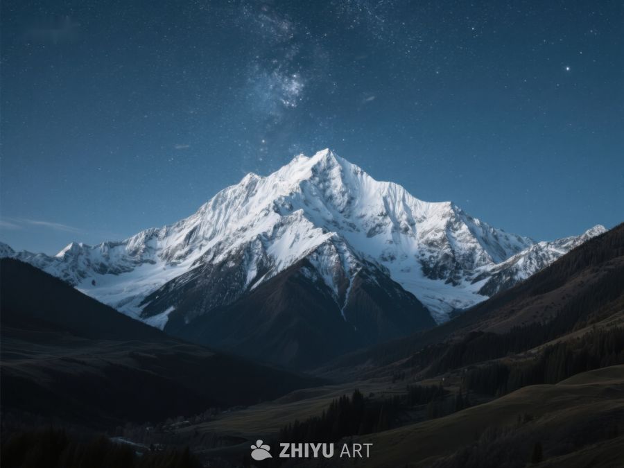 雪山夜景，银河璀璨 234