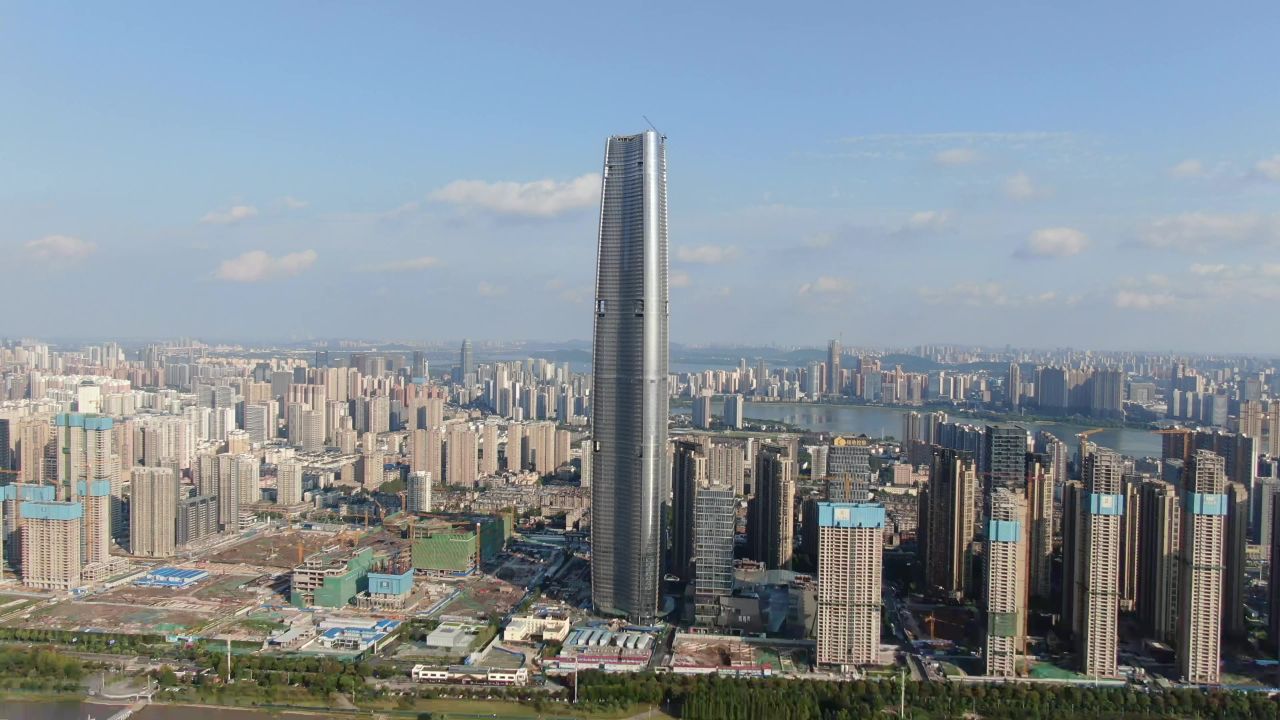 湖北武汉绿地中心第一高楼航拍