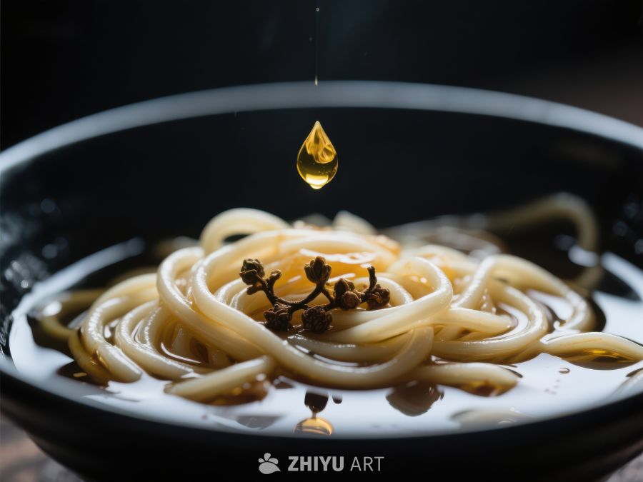 热汤中的面条与滴落的油 1315