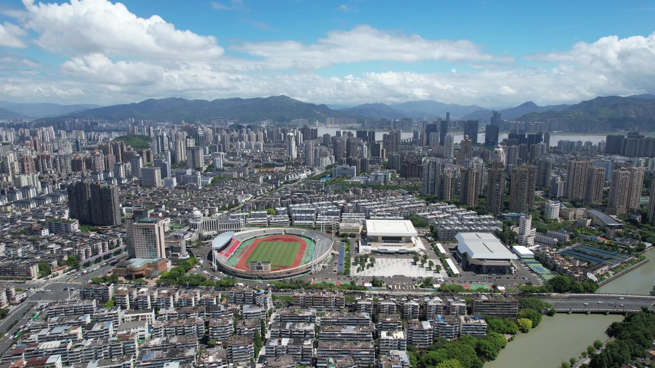 浙江温州城市风光地标建筑航拍 