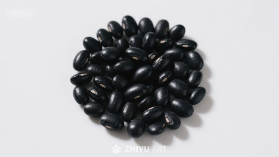 一堆黑色豆子的特写