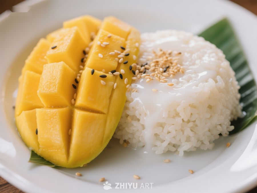 芒果糯米饭，传统泰式甜点 662