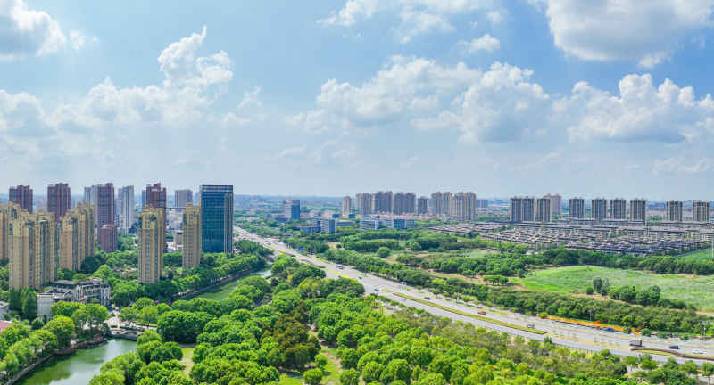 航拍昆山城市风光建筑大景 9